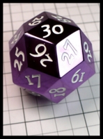 Dice : Dice - Metal Dice - D30 Purple with White Numerals - Dark Ages